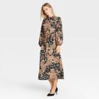 Women's Paisely Print Balloon Long Sleeve Kaftan Dress - Who What Wear Camel