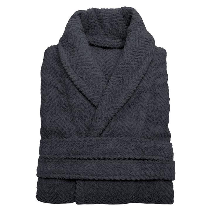 Linum Home Textiles Herringbone Weave Bathrobe - Gray (large/xlarge) - Unisex -