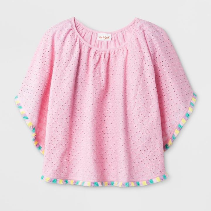Girls' Fringe Cap Sleeve Top - Cat & Jack Pink