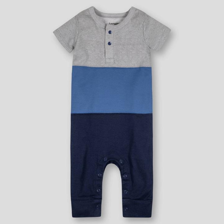 Lamaze Baby Boys' Colorblock Short Sleeve Romper - Blue