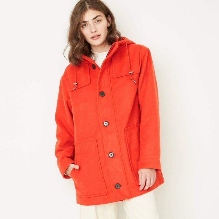 Women's Wool Duffel Overcoat - A New Day Dessert Orange
