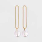 Elongated Open Oval Post And Bead Drop Earrings - A New Day
