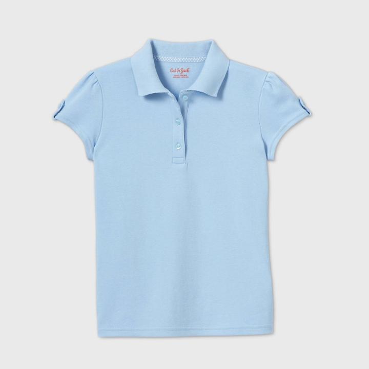 Petitegirls' Short Sleeve Interlock Uniform Polo Shirt - Cat & Jack