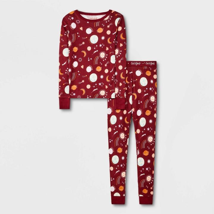 Girls' 2pc Space 100% Cotton Pajama Set - Cat & Jack