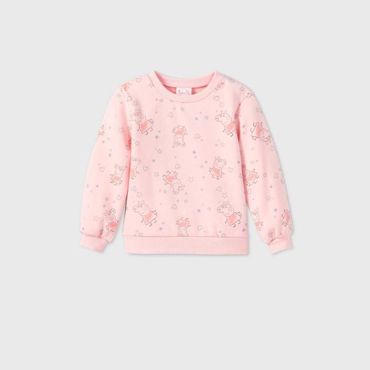 Toddler Girls' Peppa Pig Fleece Pullover Sweater - Pink
