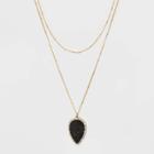 Sugarfix By Baublebar Teardrop Druzy Pendant Necklace - Black, Women's