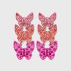 Sugarfix By Baublebar Stacked Metallic Butterfly Drop Earrings - Pink