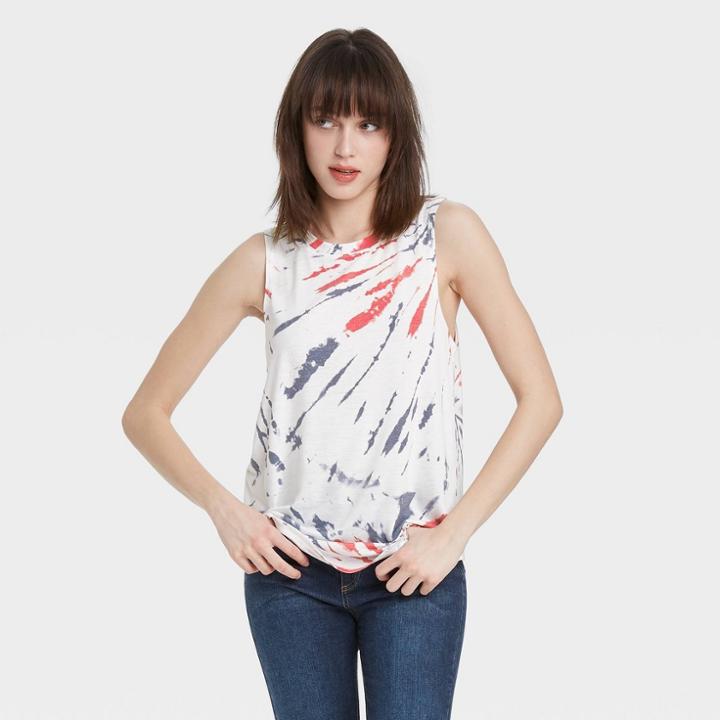 Grayson Threads Women's Americana Graphic Tank Top - Tie-dye