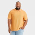 Men's Big & Tall Standard Fit Short Sleeve Loring Polo Shirt - Goodfellow & Co Dark Yellow