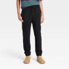 Boys' French Terry Pull-on Cargo Jogger Pants - Art Class Black