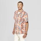 Men's Printed Short Sleeve Button-down Shirt - Goodfellow & Co Sunbeam Pink