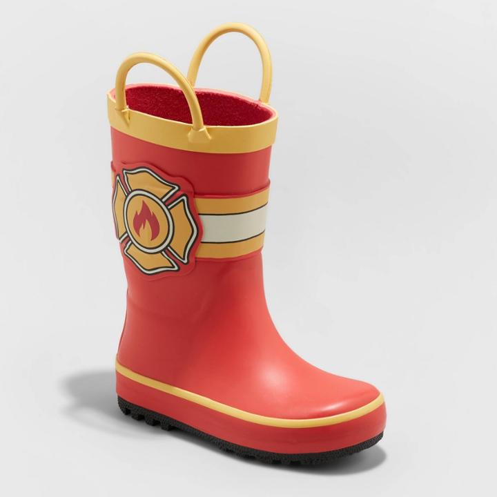 Toddler Boys' Pull-on Rain Boots - Cat & Jack Red