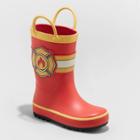 Toddler Boys' Pull-on Rain Boots - Cat & Jack Red