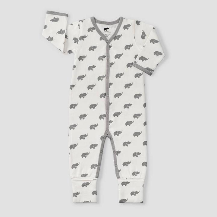 Layette By Monica + Andy Baby Boys' Elephant Print Pajama Romper - Blue Newborn