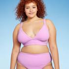 Juniors' Plus Size Terry Triangle Bikini Top - Xhilaration Lavender