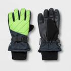 Boys' Promo Ski Gloves With Reflective - C9 Champion Green/black 4-7, Boy's, Black Green