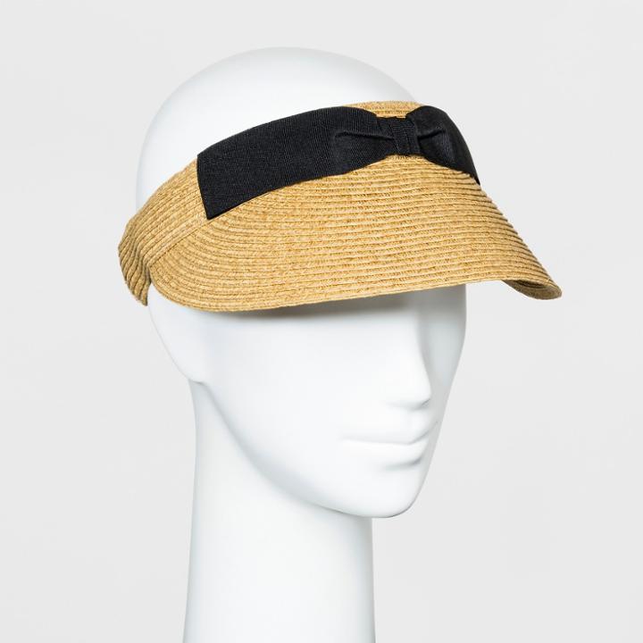 Women's Bow Clip On Visor - A New Day Natural