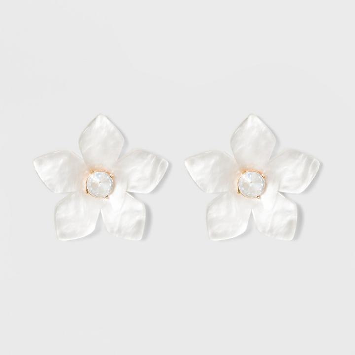 Sugarfix By Baublebar Flower Resin Drop Earrings - White, Girl's