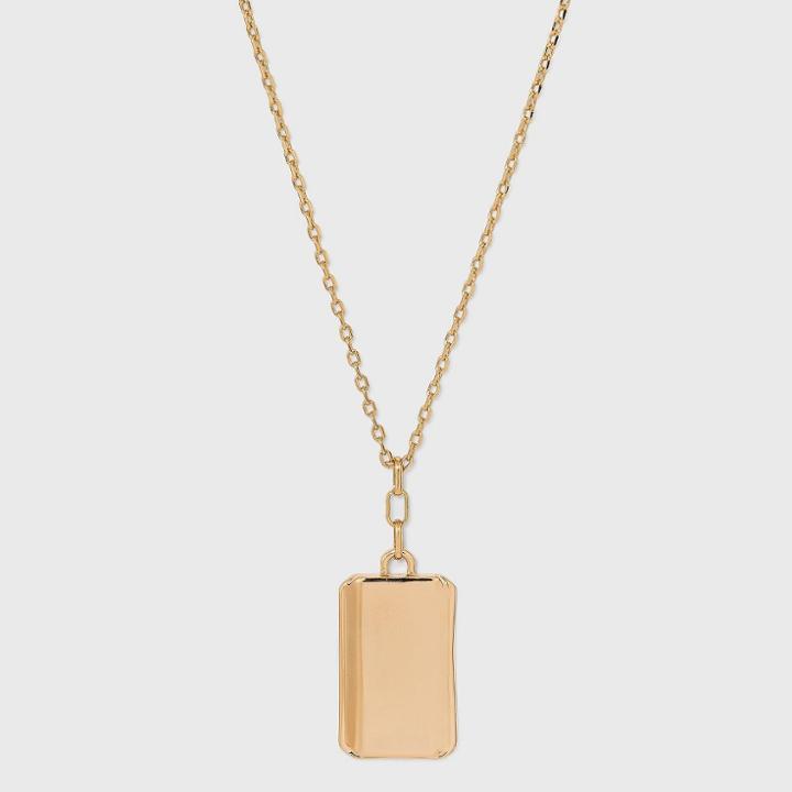 Solid Rectangle Pendant Necklace - A New Day Gold