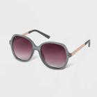 Women's Butterfly Oversized Metal Sunglasses - A New Day Green, Women's, Size: Small, Green/grey