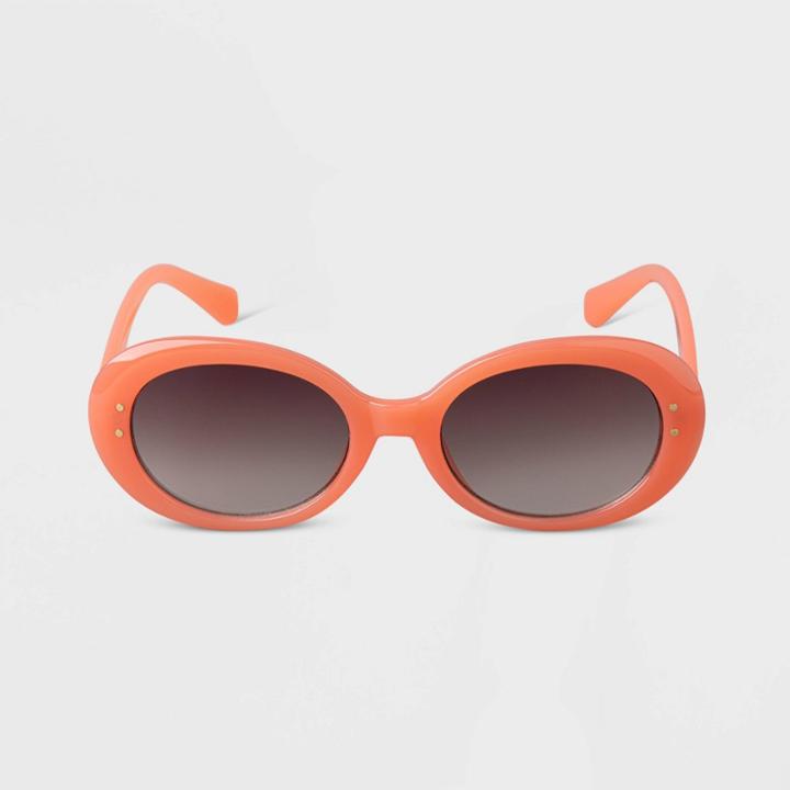 Women's Oval Sunglasses - A New Day Peach, Pink