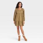 Women's Balloon Long Sleeve Shift Dress - Universal Thread Green Floral