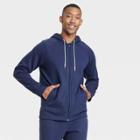 Men's Cotton Fleece Full Zip Sweatshirt - All In Motion Navy