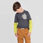 Boys' Long Sleeve Halloween T-shirt - Cat & Jack Black