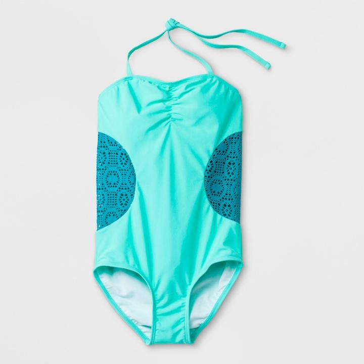 Malibu Dream Girl Girls' Effervescent Crochet One Piece Swim