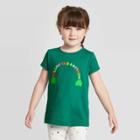 Toddler Girls' 'follow The Rainbow' Shamrock T-shirt- Cat & Jack Dark Green 2t, Toddler Girl's