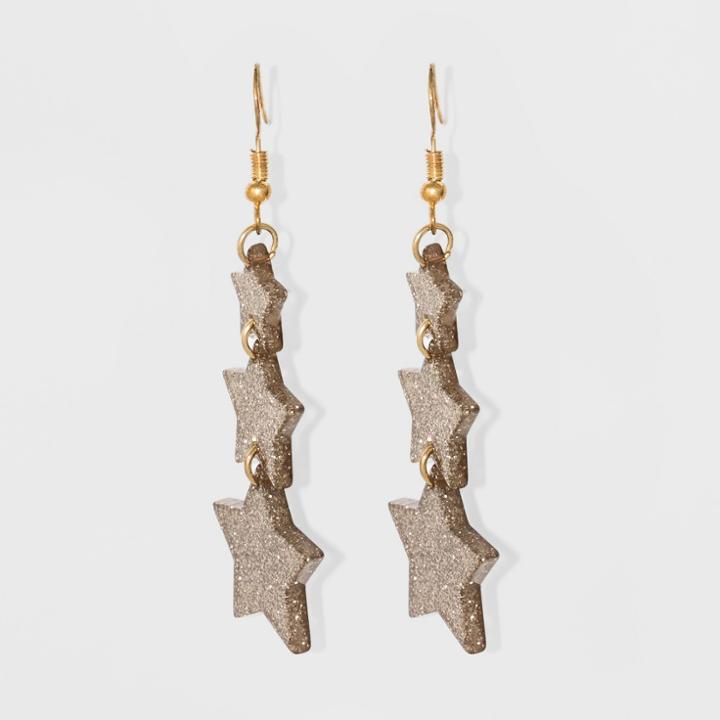 Linear Three Star Drop Earrings - Wild Fable Pink