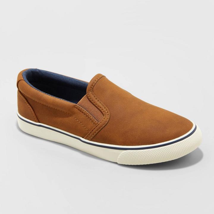 Boys' Enzo Slip On Sneakers - Cat & Jack Tan 13, Toddler Boy's, Brown