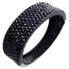 Zirconite Hinged Bangle With Crystals - Black, Women's