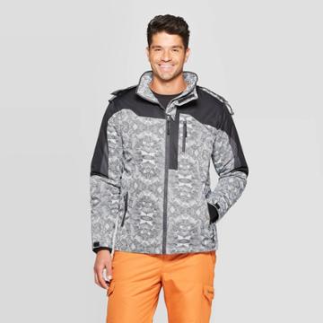 Men's Outdoor Ski Jacket - Zermatt Diamond Print White