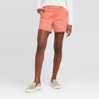 Women's Casual Fit High-rise 5 Chino Shorts - A New Day Coral 0, Women's, Pink