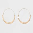 Hammered And Wire Crescent Hoop Earrings - Universal Thread Gold