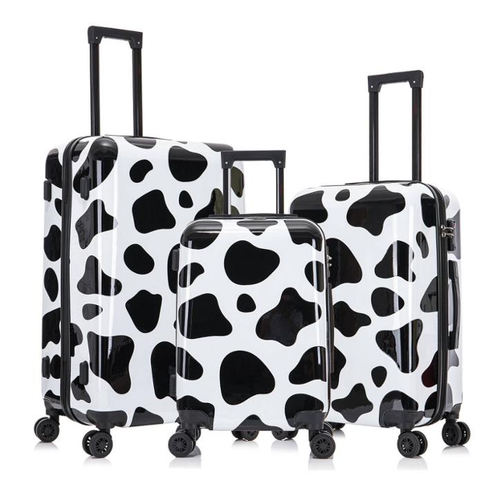 Inusa Prints Lightweight Hardside Checked Spinner 3pc Luggage Set - Cow, One Color