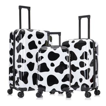 Inusa Prints Lightweight Hardside Checked Spinner 3pc Luggage Set - Cow, One Color