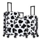 Inusa Prints Lightweight Hardside Checked Spinner 3pc Luggage Set - Cow, One Color