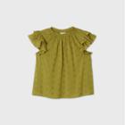 Women's Plus Size Floral Short Sleeve Embroidered Top - Universal Thread Green