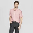 Men's Striped Short Sleeve Novelty Button-down Shirt - Goodfellow & Co Washed Red