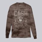 Merch Traffic Men's Johnny Cash Long Sleeve Graphic T-shirt - Brown