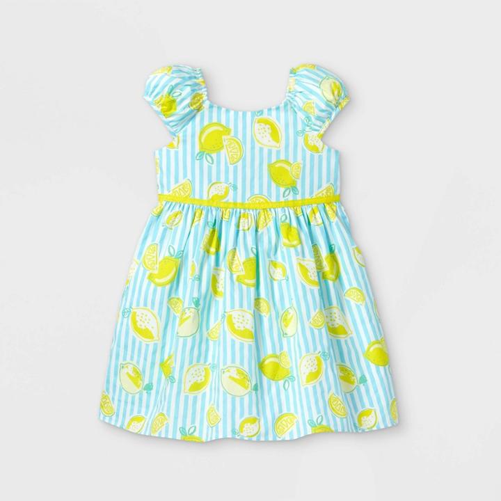 Mia & Mimi Toddler Girls' Lemon Print Short Sleeve Dress - Yellow