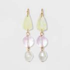 Simulated Pearl With Irregular And Round Bead Drop Earrings - A New Day ,