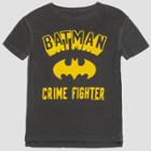 Toddler Boys' Junk Food Dc Comics Batman Short Sleeve T-shirt - Black