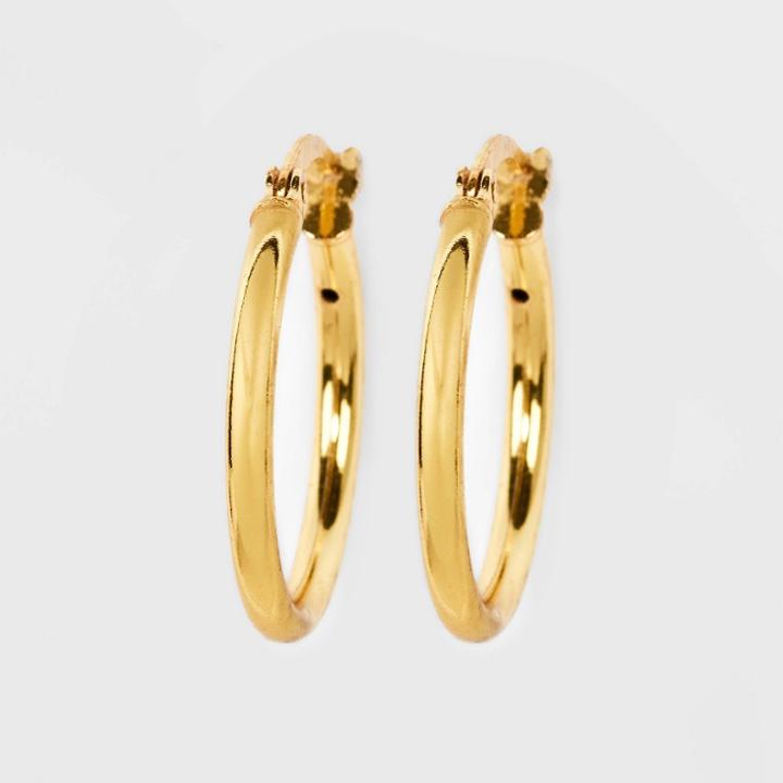 14k Gold Plated Click Top Hoop Earrings - A New Day Gold