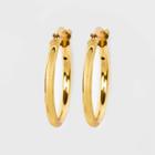 14k Gold Plated Click Top Hoop Earrings - A New Day Gold