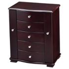 Homepointe Java 4 Drawer Wooden Jewelry Box, Women's, Brown