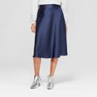 Women's Satin Midi Skirt - A New Day Navy (blue)