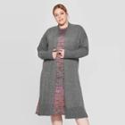 Women's Plus Size Long Sleeve Open-front Cardigan - Prologue Heather Gray
